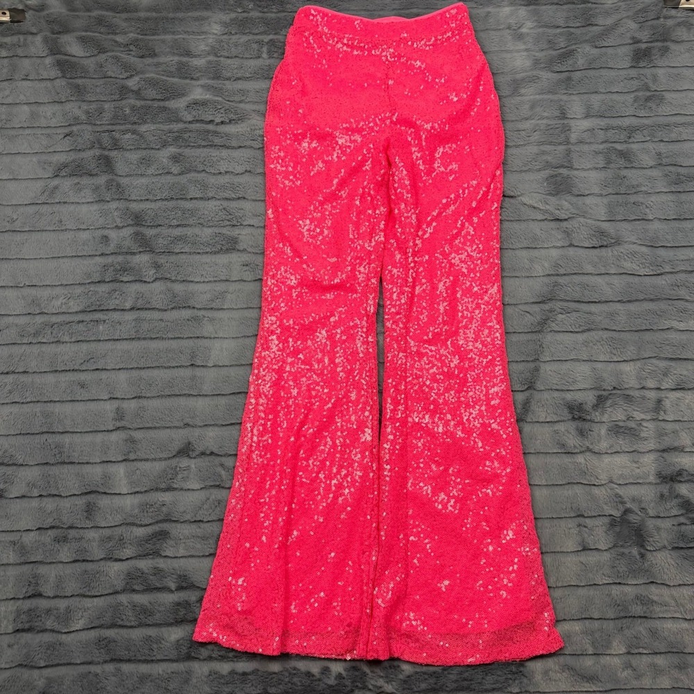 Altar'd State Pink Sequin Flare Pants Wide Leg High Rise CP80551AS XS